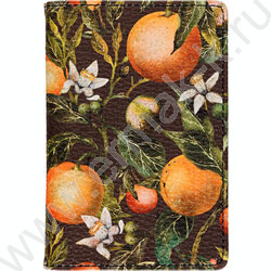 Обложка д/паспорта Flora.Paradise.Oranges /экокожа | Фото 1
