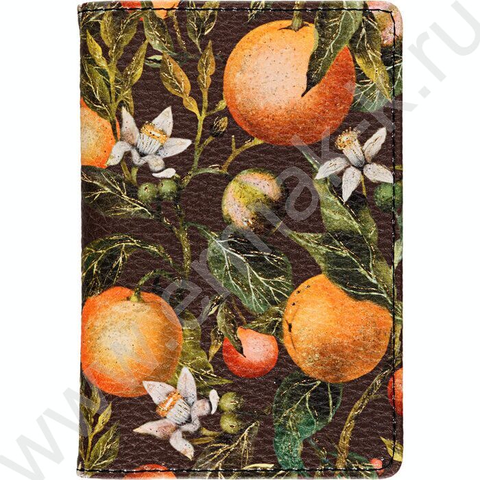 Обложка д/паспорта Flora.Paradise.Oranges /экокожа | Фото 1