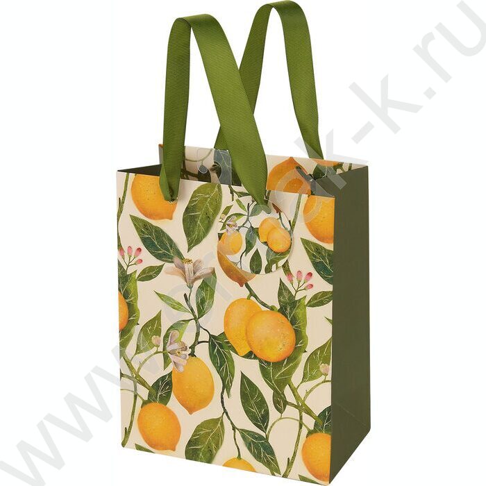 Пакет подарочный бумажный 18*23*10см Flora.Paradise.Lemons NEW | Фото 1