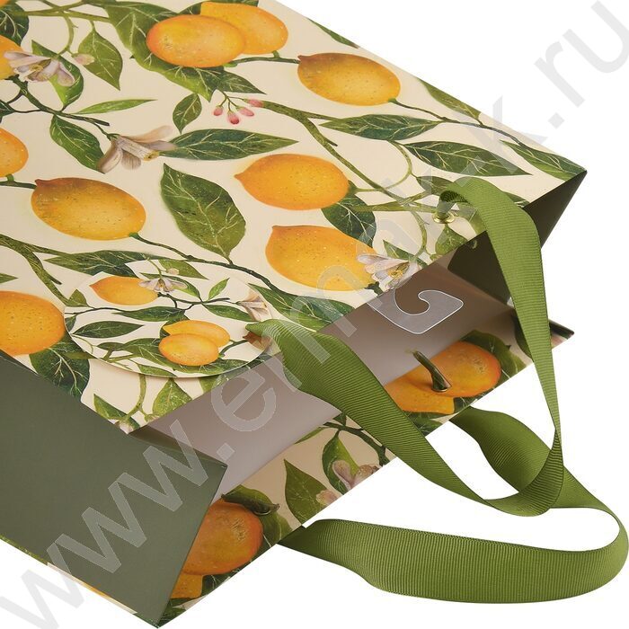 Пакет подарочный бумажный 26*32.4*13см Flora.Paradise.Lemons NEW | Фото 4