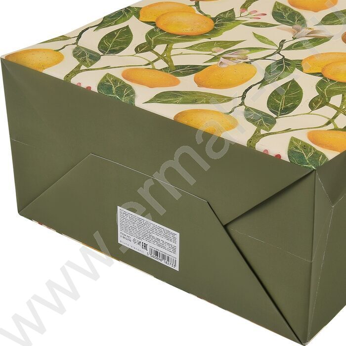 Пакет подарочный бумажный 26*32.4*13см Flora.Paradise.Lemons NEW | Фото 5