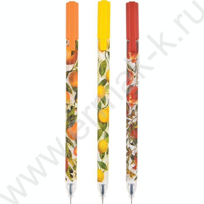 Ручка гелевая черная 0,38мм "UniWrite.Flora.Paradise" /корпус SOFT TOUCH NEW | Фото 1