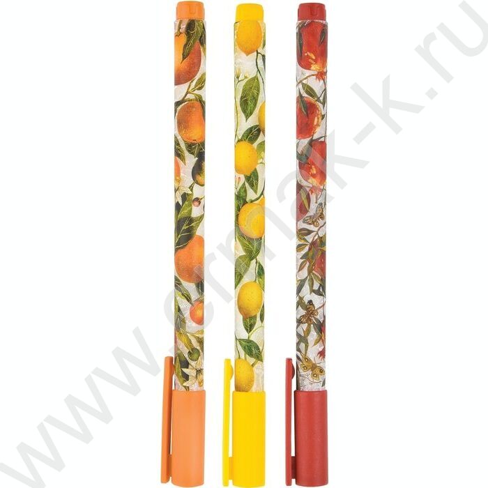 Ручка гелевая черная 0,38мм "UniWrite.Flora.Paradise" /корпус SOFT TOUCH NEW | Фото 2