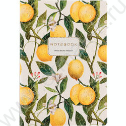 Тетрадь  60л клетка "Flora.Paradaise.Lemons" 80 г/м2 бежевая бумага,обложка иск.кожа NEW | Фото 2