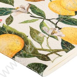 Тетрадь  60л клетка "Flora.Paradaise.Lemons" 80 г/м2 бежевая бумага,обложка иск.кожа NEW | Фото 5