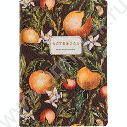 Тетрадь  60л клетка "Flora.Paradaise.Oranges" 80 г/м2 бежевая бумага,обложка иск.кожа NEW | Фото 2