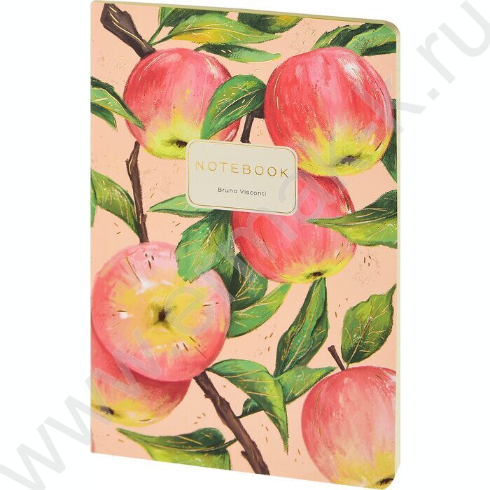 Тетрадь  40л клетка "Flora.Paradaise.Яблоки" 70 г/м2 бежевая бумага NEW | Фото 1