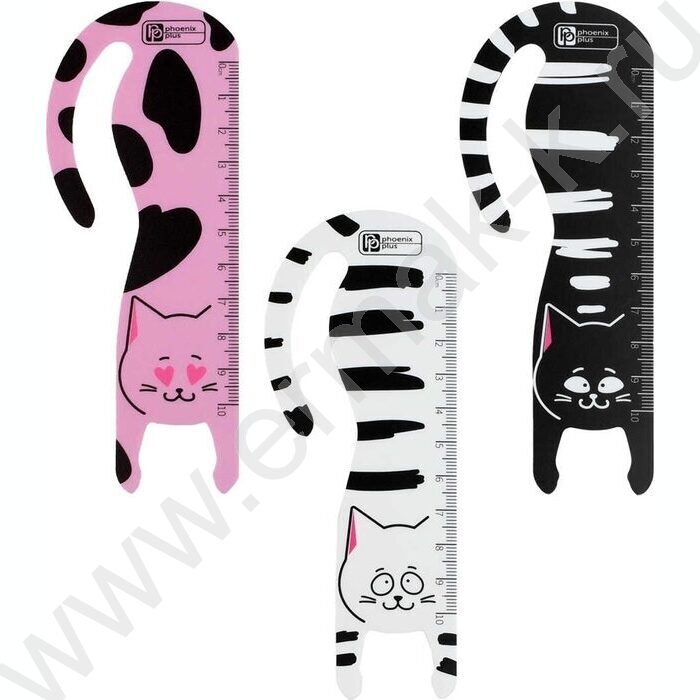 Закладка-линейка "Кошачья эстетика" 10см набор 3шт NEW | Фото 1