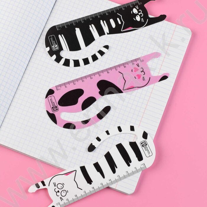 Закладка-линейка "Кошачья эстетика" 10см набор 3шт NEW | Фото 5