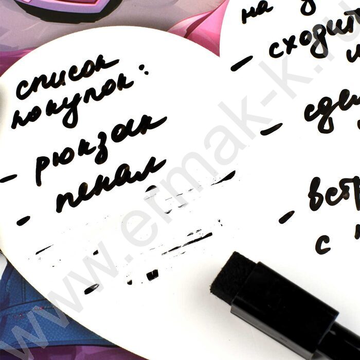 Доска магнитная c полем для рисования и письма + 1маркер,мел.бумага Панда в очках/200*250мм NEW | Фото 4