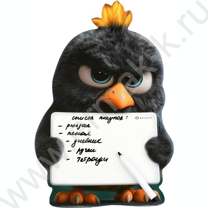 Доска магнитная c полем для рисования и письма + 1маркер,мел.бумага Опасный птенец/201*316мм NEW | Фото 3