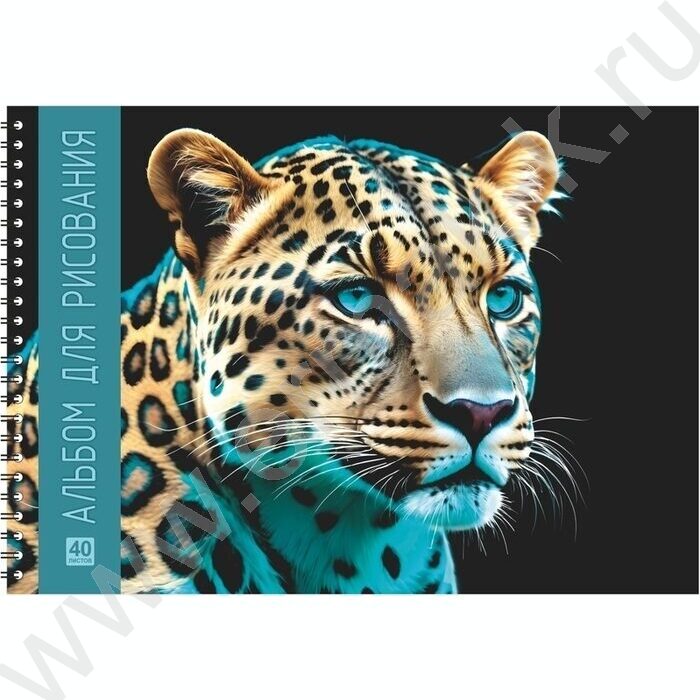 Альбом д/рисования-спираль 40л "Neon Animals - Гепард" /выборочный уф-лак NEW | Фото 1