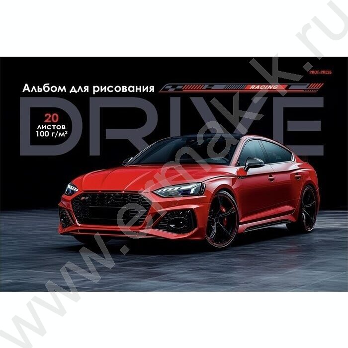 Альбом д/рисования 20л "Красный автомобиль-4" NEW | Фото 1