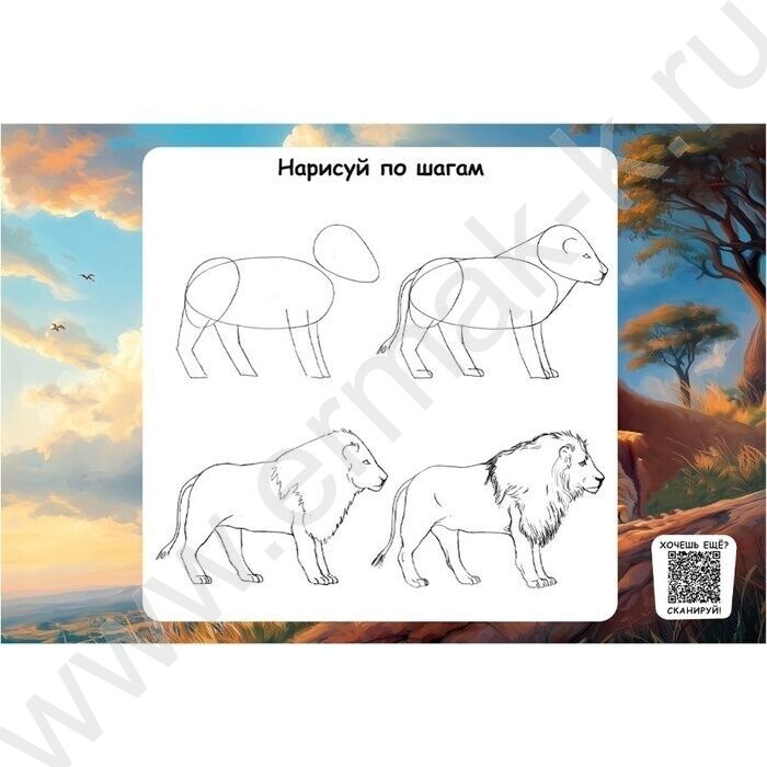 Альбом д/рисования 20л "Лев и львята" NEW | Фото 3