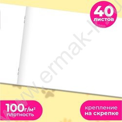 Альбом д/рисования 40л "Девушка и кот-1" NEW | Фото 4