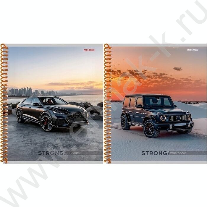 Тетрадь  96л клетка/спираль "Чёрный автомобиль" ассорти NEW | Фото 1