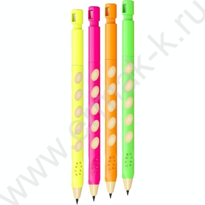 Карандаш механический 2,0мм НВ с точилкой, GripLine Neon /ассорти NEW | Фото 1