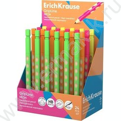 Карандаш механический 2,0мм НВ с точилкой, GripLine Neon /ассорти NEW | Фото 2