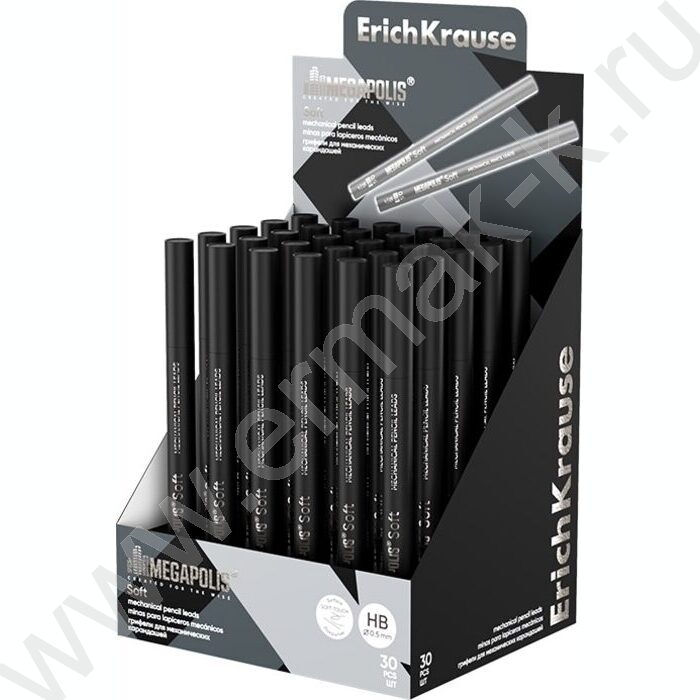 Грифель ч/гр 0,5мм HB Megapolis Soft /15шт NEW | Фото 3