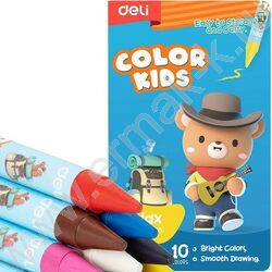 Мелки восковые 10цв "Color Kids", длина - 90мм, диаметр -8мм  /трехгранные /картон.кор. /европод NEW | Фото 1