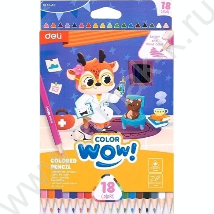 Карандаши  18цв Colorwow, Ø3мм /трехгранные /карт.кор./европодвес NEW | Фото 2
