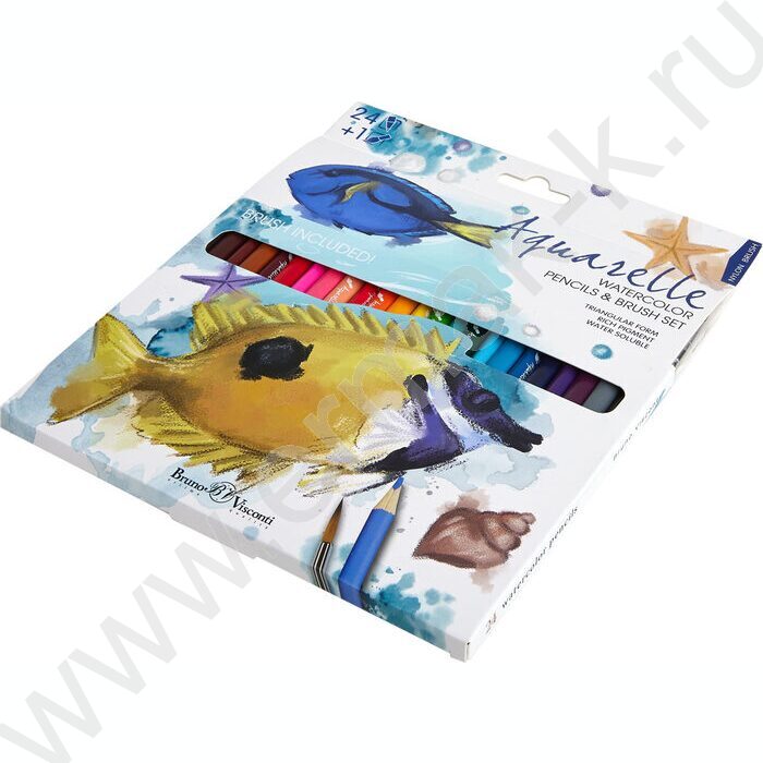 Карандаши акварельные 24цв DreamWorld + кисть европодвес NEW | Фото 2