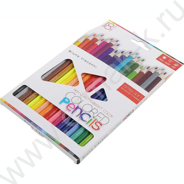 Карандаши пластиковые 18цв Bright colors NEW | Фото 2