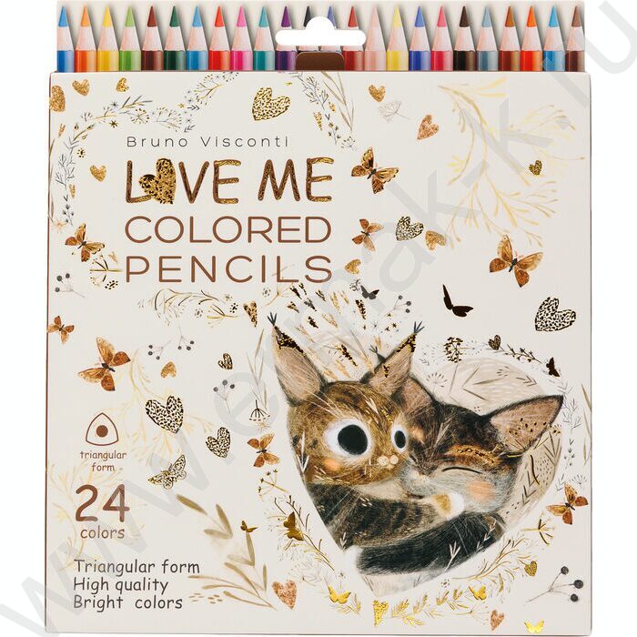 Карандаши  24цв Love me.Котики приносят счастье NEW | Фото 1