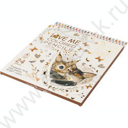 Карандаши  24цв Love me.Котики приносят счастье NEW | Фото 2