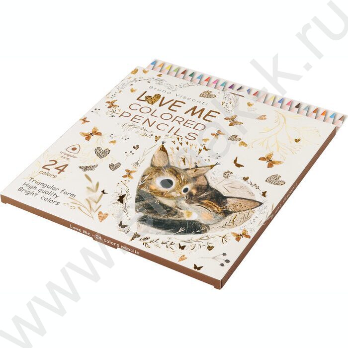 Карандаши  24цв Love me.Котики приносят счастье NEW | Фото 2