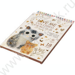 Карандаши  18цв Love me.Котики.Счастье NEW | Фото 2