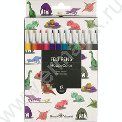 Фломастеры  12цв Happycolor.Динозавры NEW | Фото 1