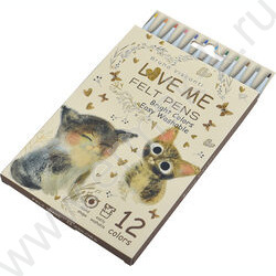 Фломастеры  12цв Love Me.Милый котик NEW | Фото 2