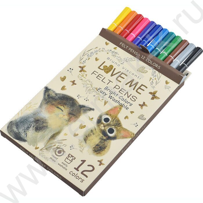 Фломастеры  12цв Love Me.Милый котик NEW | Фото 3