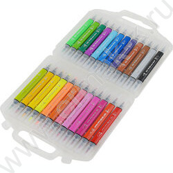 Фломастеры  24цв Bright colors /кисточки двусторонние в пл.пенале NEW | Фото 3