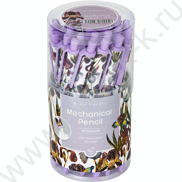 Карандаш механический 0,7мм с ластиком Flora.Ирисы NEW | Фото 4