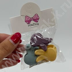 Крабик для волос 3шт., мини "Ушки" /ассорти | Фото 4