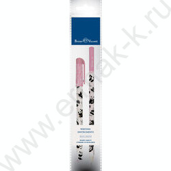 Набор Ручка шар HappyWrite 0,5мм+карандаш ч/гр НВ HappyGraphix Панды NEW | Фото 1