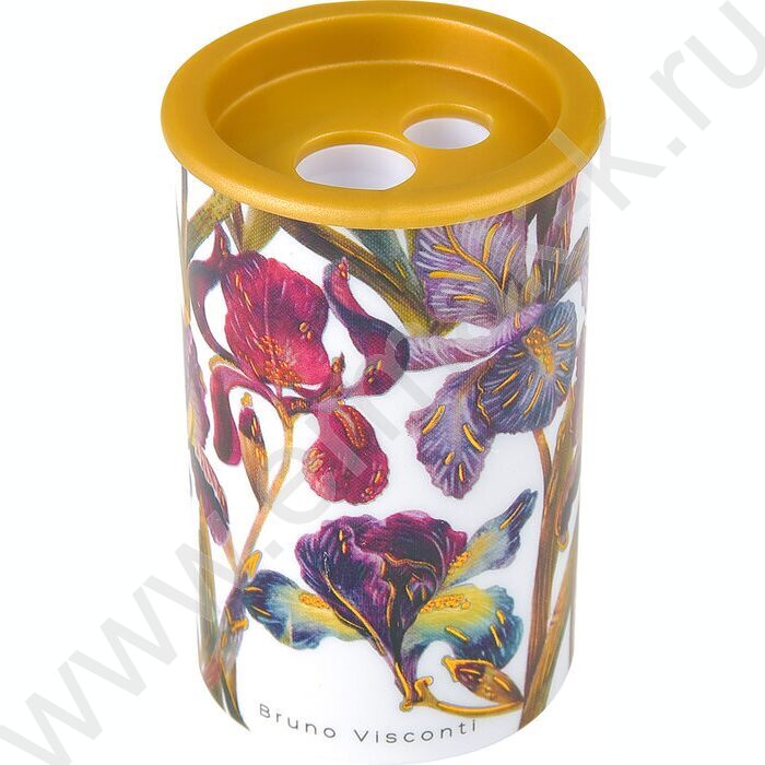 Точилка 2отв. пластик/с контейнером/ FLORA. BLOOM FLOWERS ассорти NEW | Фото 2