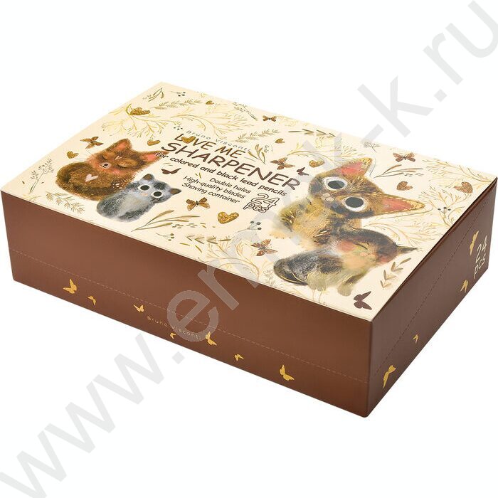 Точилка 2отв. пластик/с контейнером/ Love me.Котики приносят счастье ассорти NEW | Фото 4