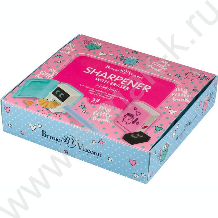 Точилка 1отв. пластик/с контейнером+ластик/ FUNSHARP.Книга ассорти NEW | Фото 6
