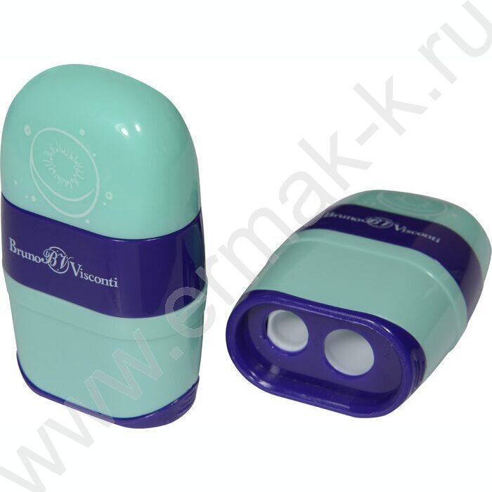 Точилка 2отв. пластик/с контейнером+ластик/ Фруктики ассорти NEW | Фото 2