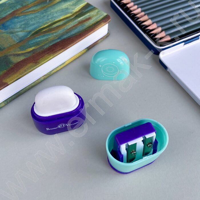 Точилка 2отв. пластик/с контейнером+ластик/ Фруктики ассорти NEW | Фото 9