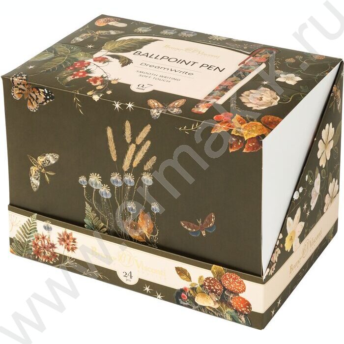 Ручка шар DreamWrite. Flora.Black night forest синяя 0,7мм /корпус SOFT TOUCH,туба NEW | Фото 7