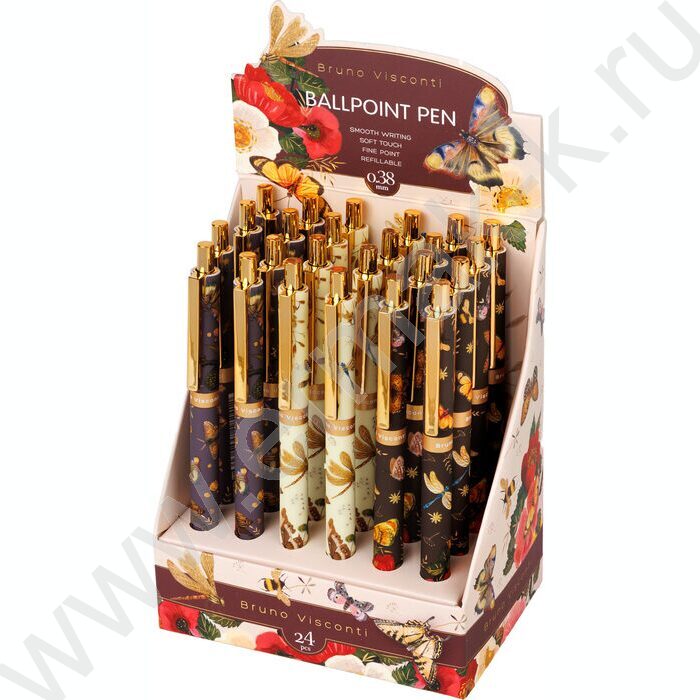 Ручка шар авт FAUNA.Бабочки /пл. SOFT TOUCH корп./  цвет чернил синий 0,38мм NEW | Фото 7