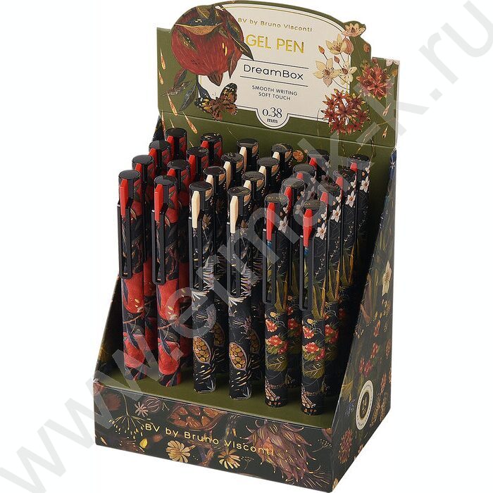 Ручка гелевая черная 0,38мм "FLORA.BLACK NIGHT" /корпус SOFT TOUCH NEW | Фото 7