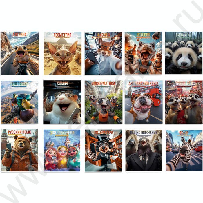 Тетрадь предметная 48л Набор 15шт "Селфи" /выборочный ТВИН-лак/ NEW | Фото 4