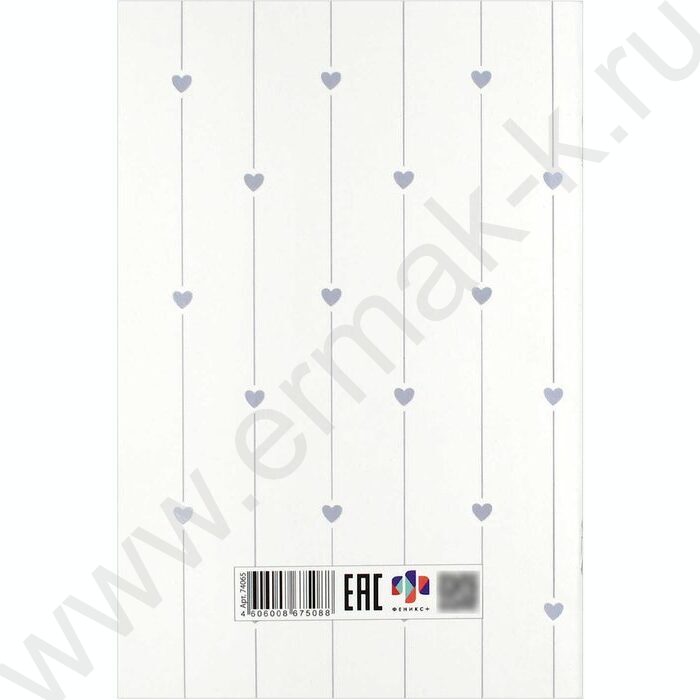 Блокнот  32л 120*185 "Сердечки на белом" /клетка, мат.лам., выб. УФ-лак, мягкий переплёт (2 скоб NEW | Фото 6