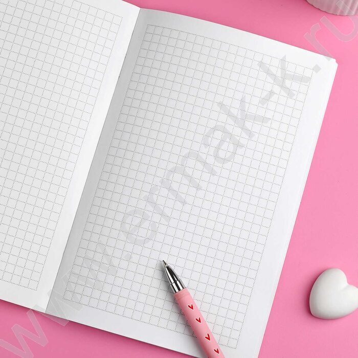 Блокнот  32л 120*185 "Цветочки-сердечки" /клетка, мат.лам., выб. УФ-лак, мягкий переплёт (2 скоб NEW | Фото 8