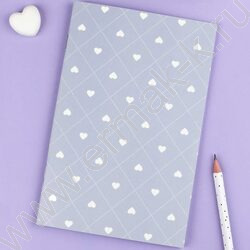 Блокнот  32л 120*185 "Сердечки на голубом" /клетка, мат.лам., выб. УФ-лак, мягкий переплёт (2 ск NEW | Фото 7